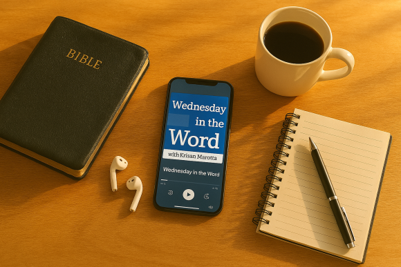 Wednesday In the Word podcast table